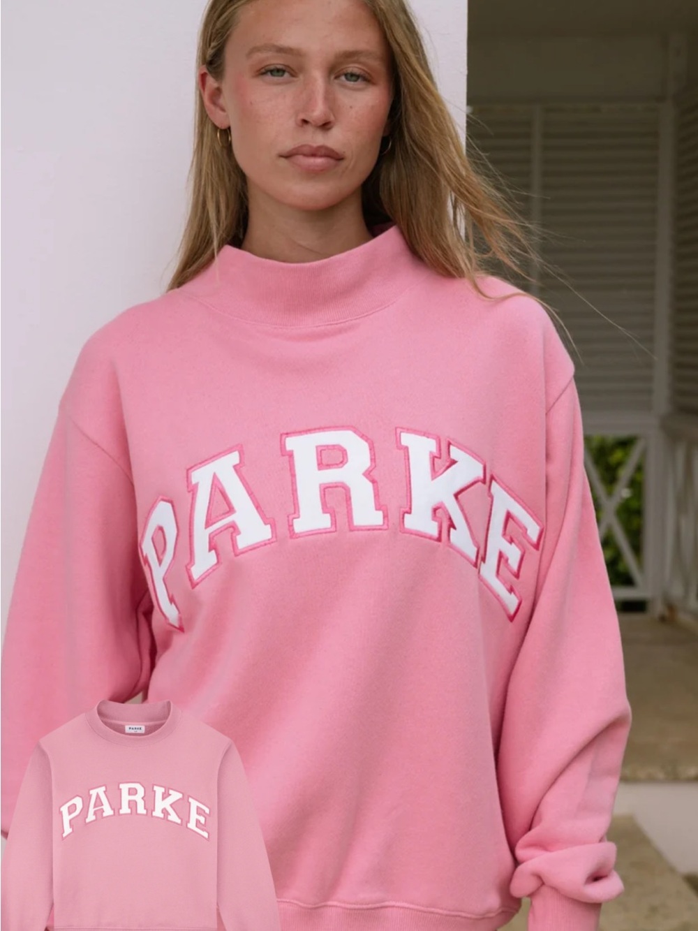 New in bag! Parke Varsity Mockneck. Color Conch. Size Large/X-Large.